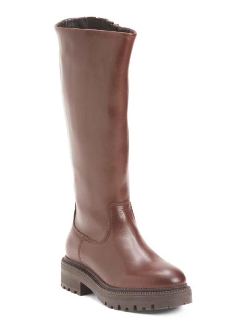 LA SHOE Made In Portugal Leather Zip Tall Shaft Boots
